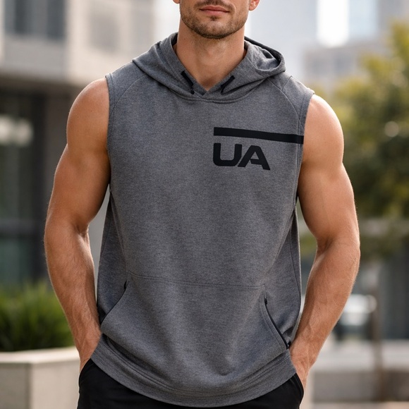 Under Armour Other - Under Armour Gray ColdGear Hoodie with two pockets at the front with zipper xl